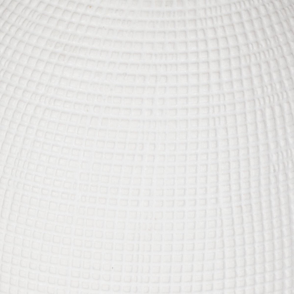 set 3 contemporary white ceramic vases textured varied sizes