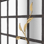 hammered natural iron antique brass details fireplace screen 