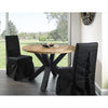 teak iron natural round dining table