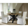 teak iron natural round dining table