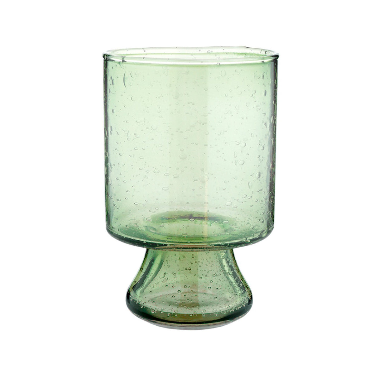 drinking glasses stem green seeded glass