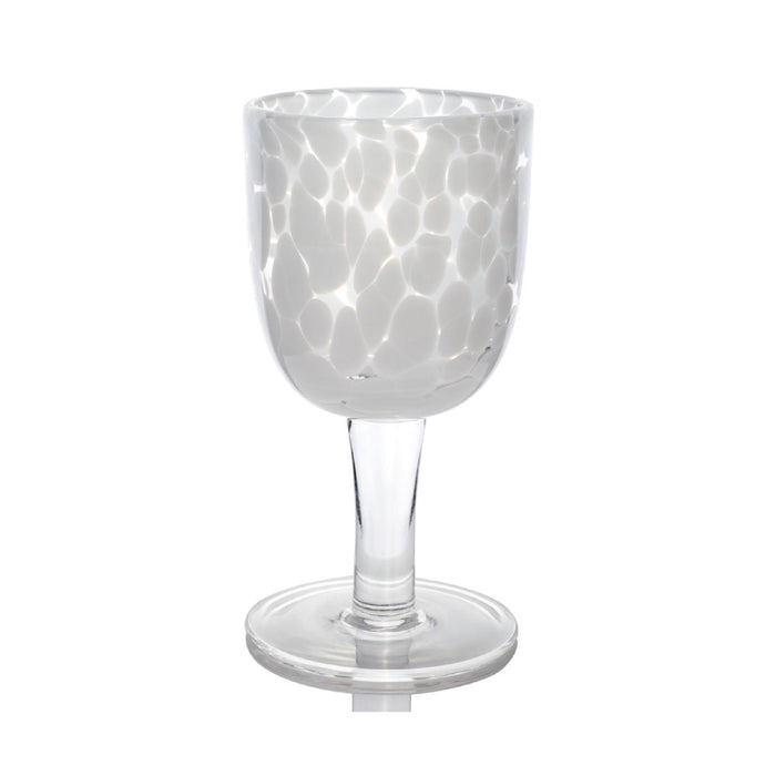 spotted wine glass set white clear