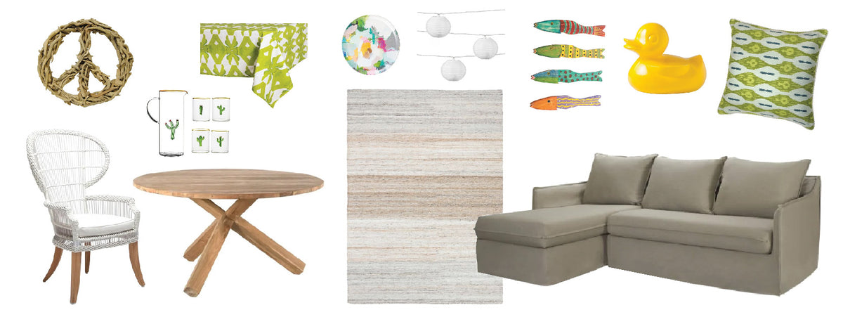 Interior design mood board with natural colors