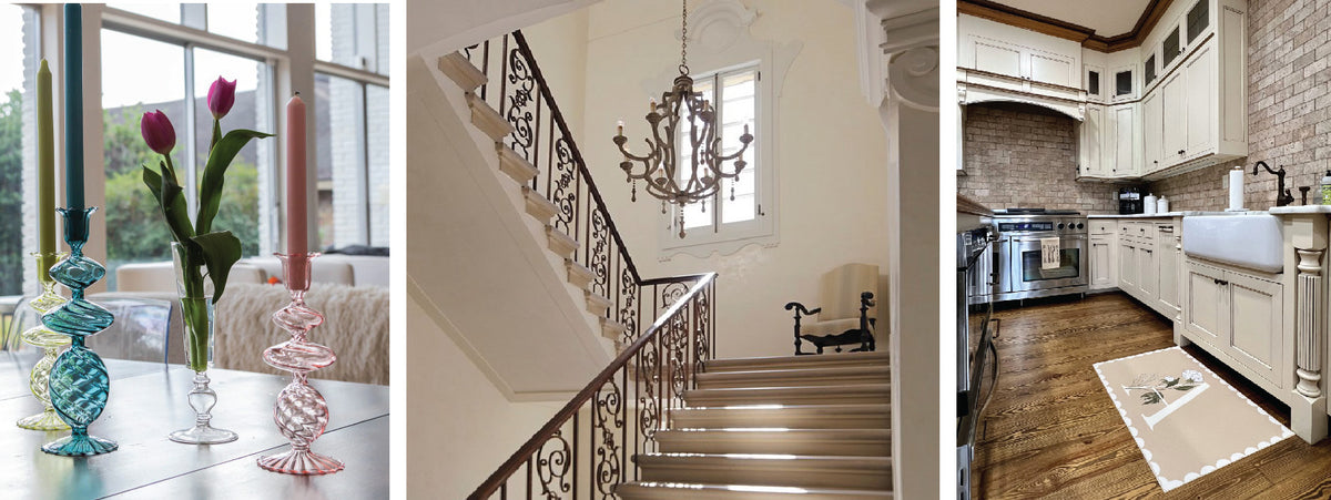 Interior design mood board for kitchen and stairs