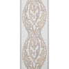 White Drapery Curtain Panel Linen Cotton Rod Pocket Tan EmbroideryTrim