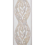 White Drapery Curtain Panel Linen Cotton Rod Pocket Tan EmbroideryTrim
