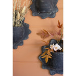 wavy clay wall planters black set 