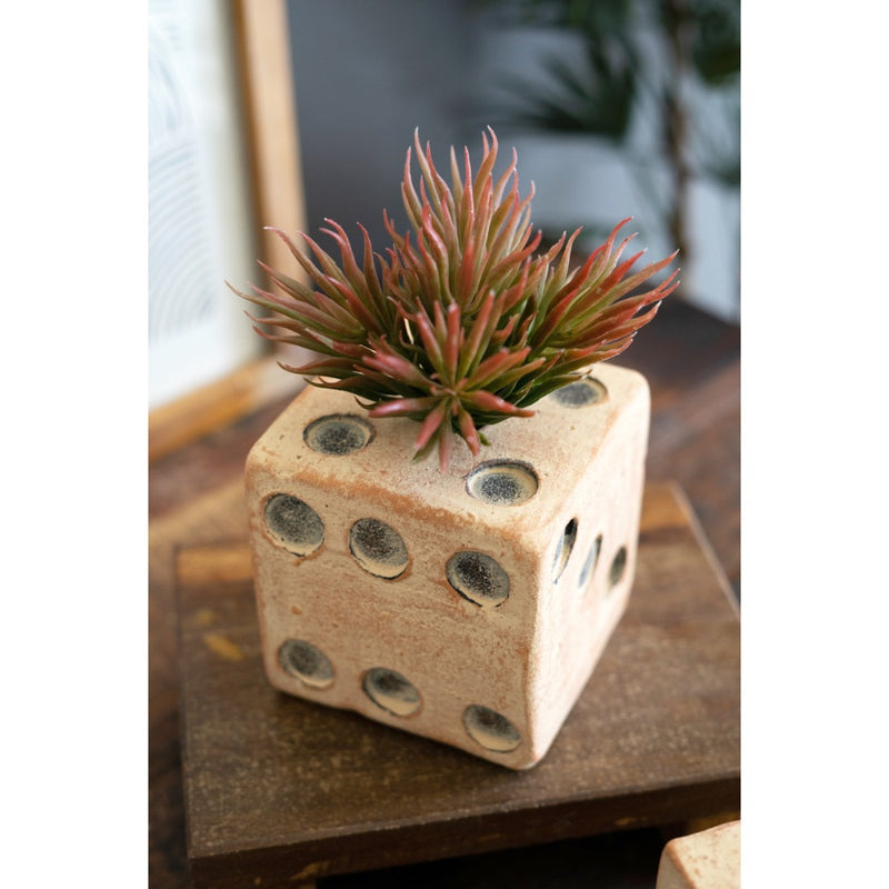 tabletop clay dice set of two tan neutral 