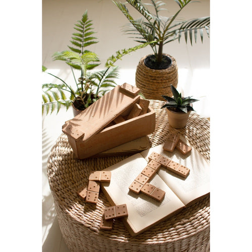 clay domino set with box neutral