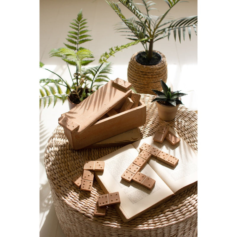 clay domino set with box neutral