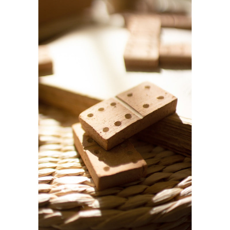 clay domino set with box neutral