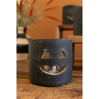 clay jack o lantern set black short 