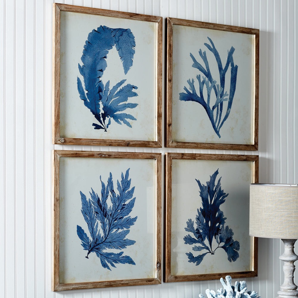 framed watercolor prints natural wood frames coastal decor