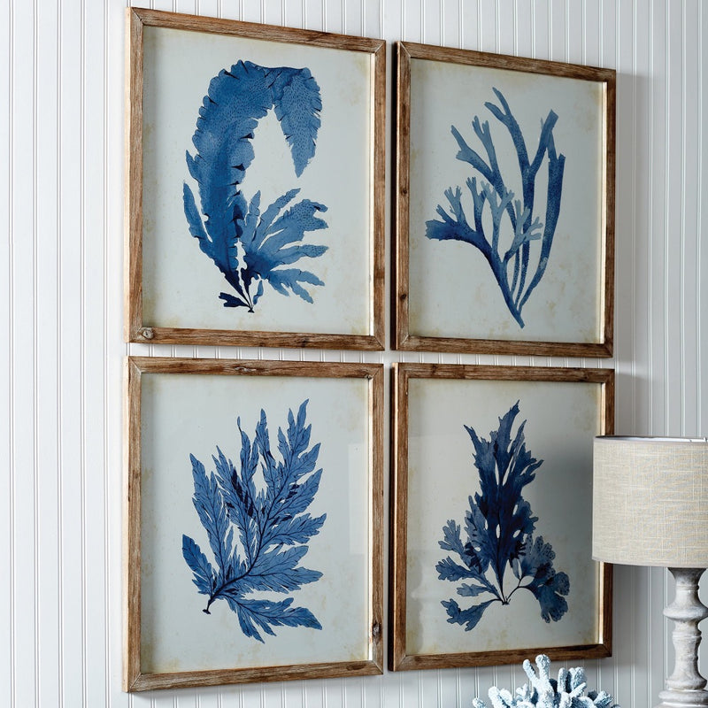 framed watercolor prints natural wood frames coastal decor