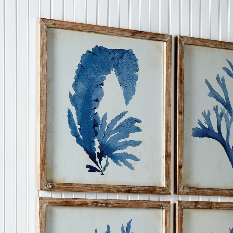 framed watercolor prints natural wood frames coastal decor