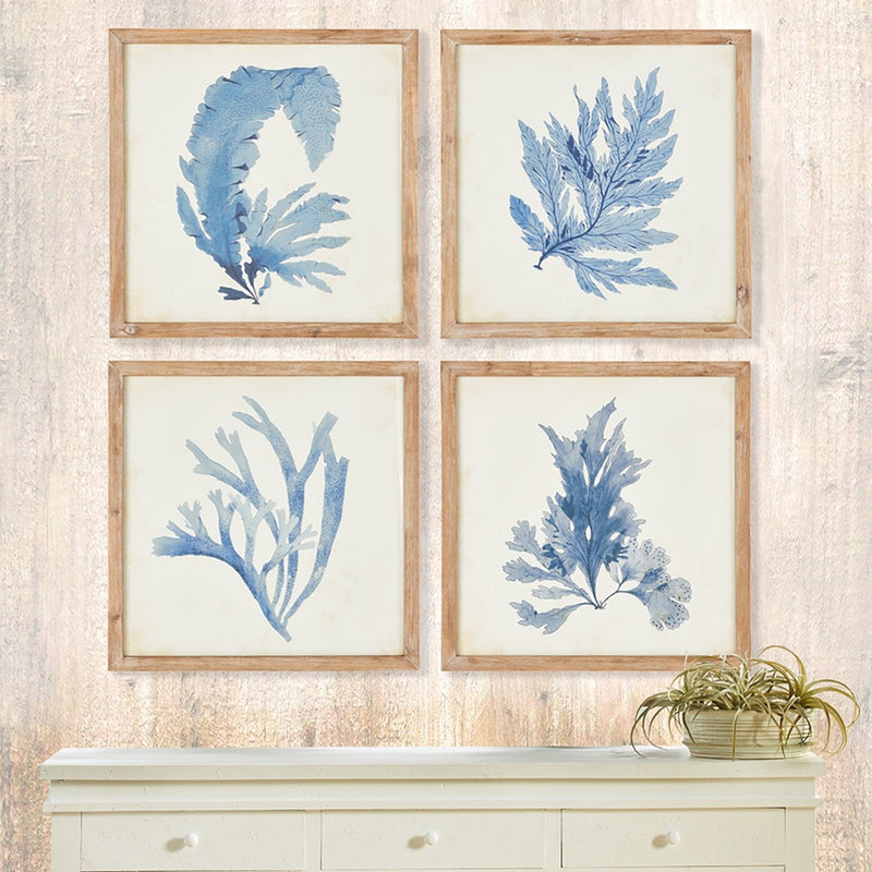 framed watercolor prints natural wood frames coastal decor
