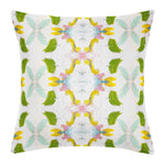 kaleidoscope pattern green yellow white aqua accent pillow square