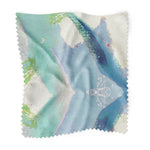 kaleidoscope pattern blues aqua accent pillow square