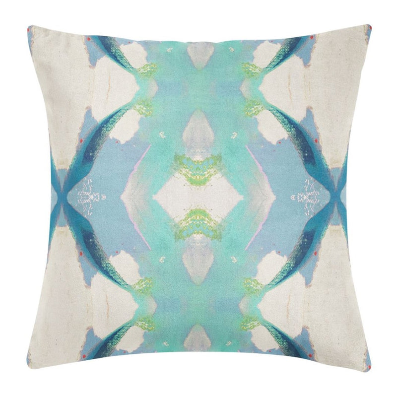 kaleidoscope pattern blues aqua accent pillow square