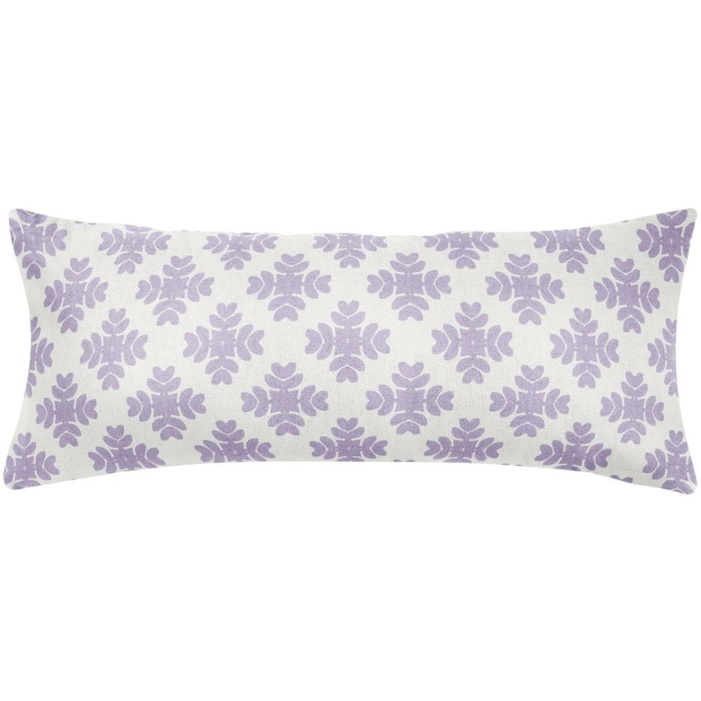 lavender white patterned throw pillow