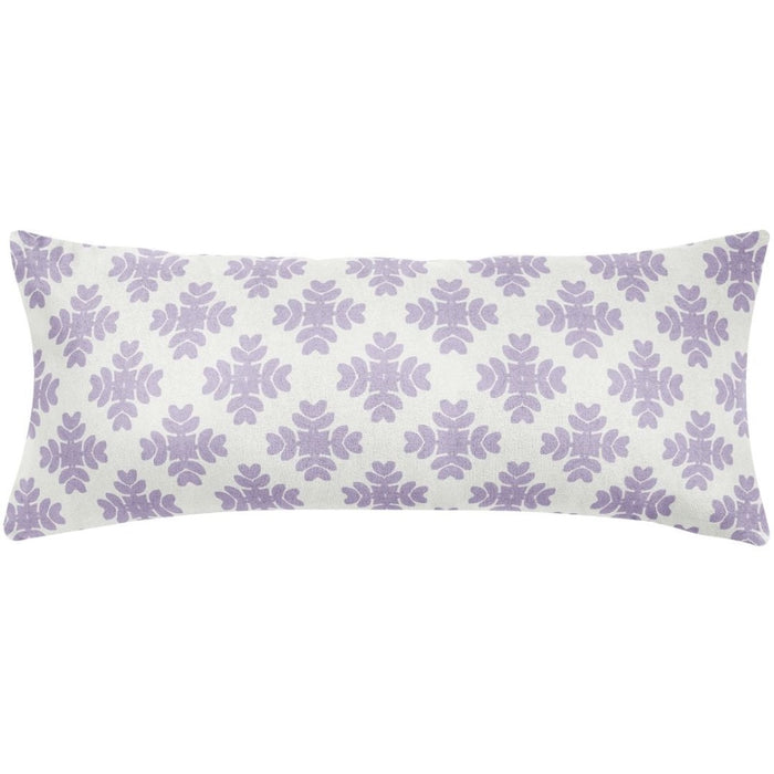 lavender white patterned throw pillow