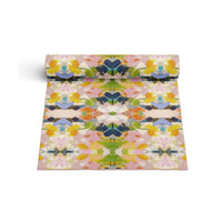 Laura Park Designs' Color Me Happy Floor Mat features a vibrant abstract floral print—stylish for any home decor.