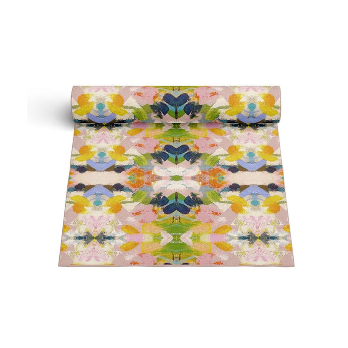Laura Park Designs' Color Me Happy Floor Mat features a vibrant abstract floral print—stylish for any home decor.