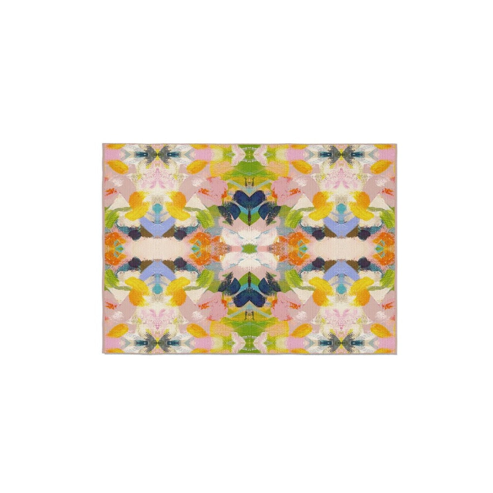 Bright, abstract “Color Me Happy” floor mat by Laura Park Designs—vibrant colors, perfect for home décor.