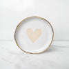 white gold round ring dish ceramic heart