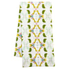cotton tea towel white green and gold 