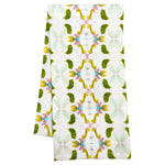cotton tea towel white green and gold 