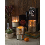 candle 2 wick mottled gold bubbled glass