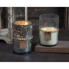 candle 2 wick shiny silver bubbled glass