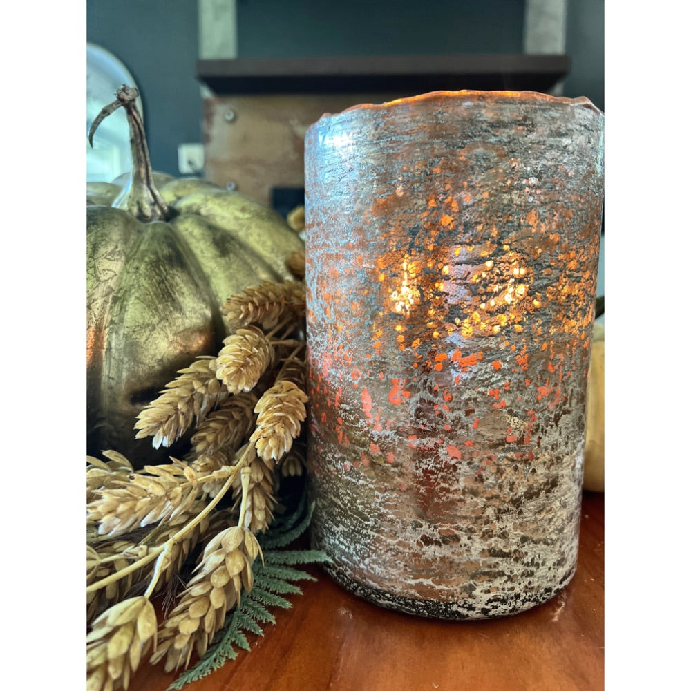 gold glass hurricane candle