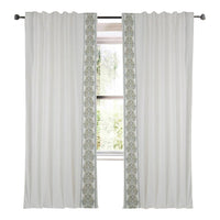 white linen blend curtain panels embroidered edge