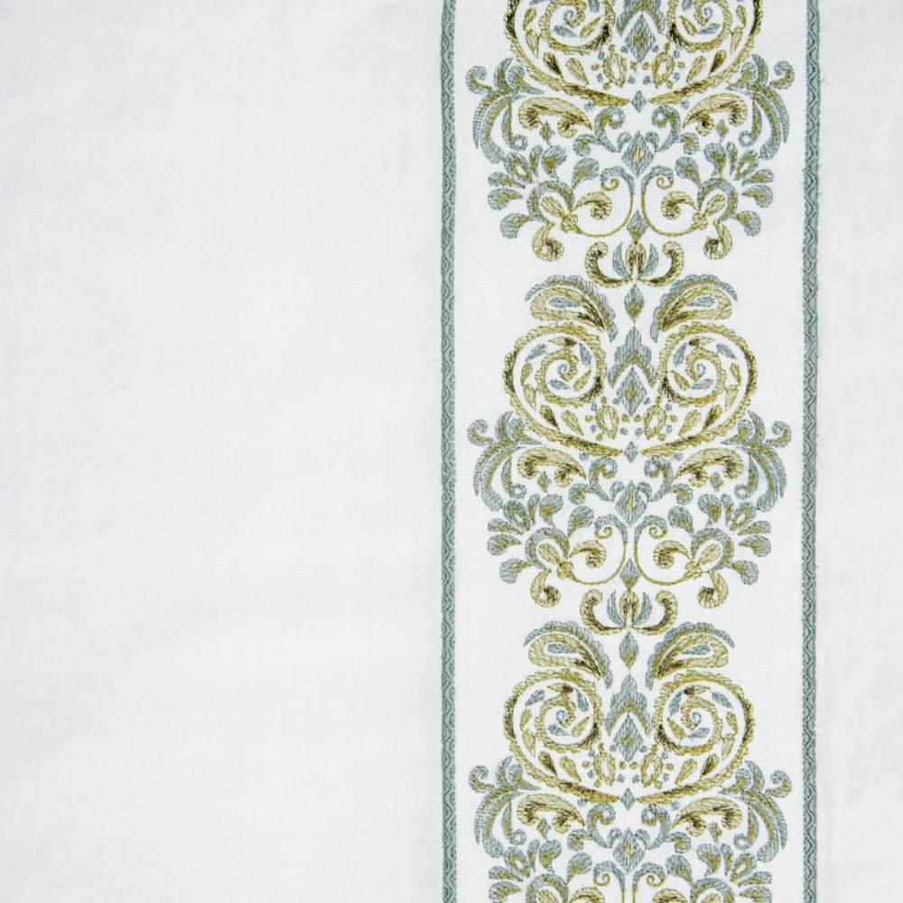 white linen blend curtain panels embroidered edge