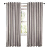 ivory and dark grey striped linen sheer curtain panels