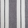 ivory and dark grey striped linen sheer curtain panels