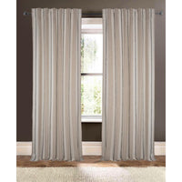 ivory natural and black striped linen sheer curtain panels