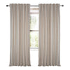 ivory natural and black striped linen sheer curtain panels