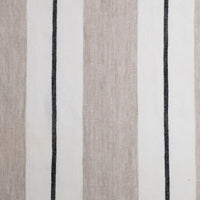 ivory natural and black striped linen sheer curtain panels