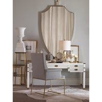 shield mirror large gold trim