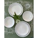 melamine white double line dinner plate
