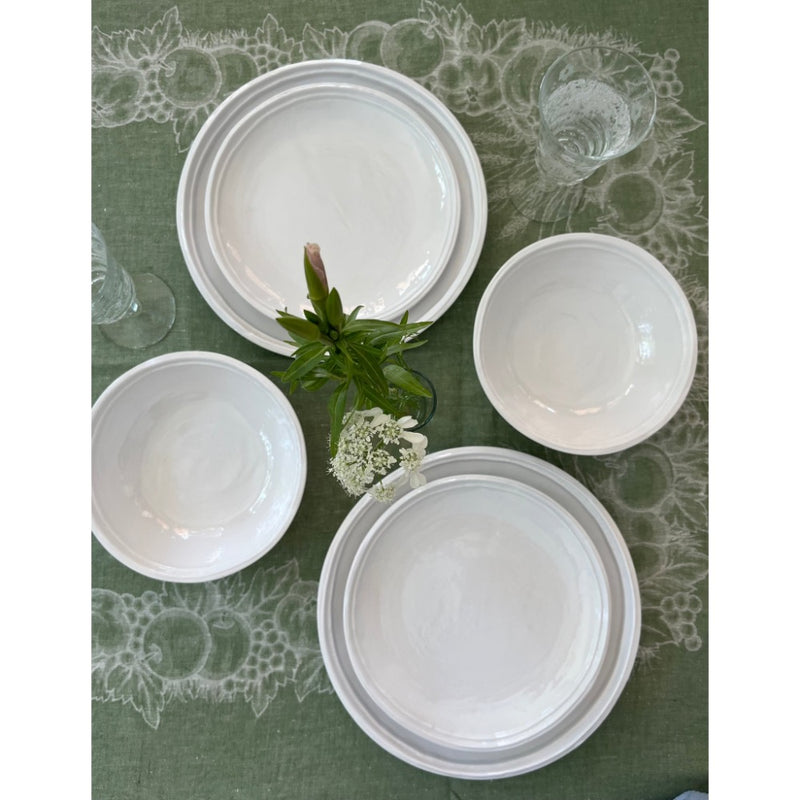 melamine white double line dinner plate