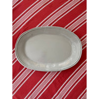 melamine serving platter white double line