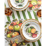green striped paper table runner 