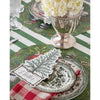green striped paper table runner 