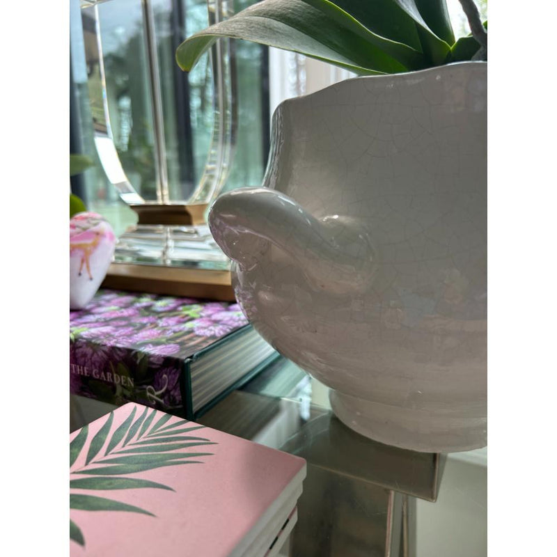 Ceramic Glazed Wellon Footed Cachepot