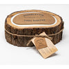 round candle 2 wick tree bark edges