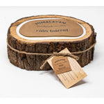 round candle 2 wick tree bark edges
